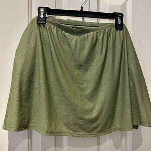 Lane Bryant Olive Shimmer Swim One-Piece Cover Skirt